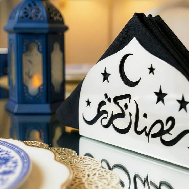 Ramadan Kareem Napkin Holder – Metal Iftar Table Decor