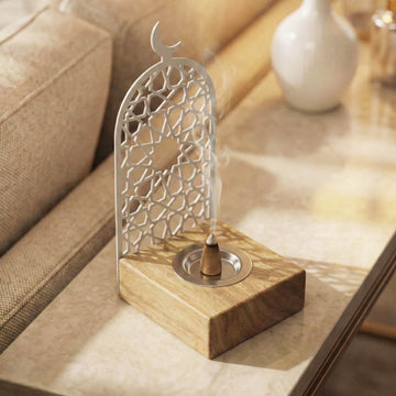 Mabkhara moderne haute – Brûle-encens à bakhoor sur base en bois