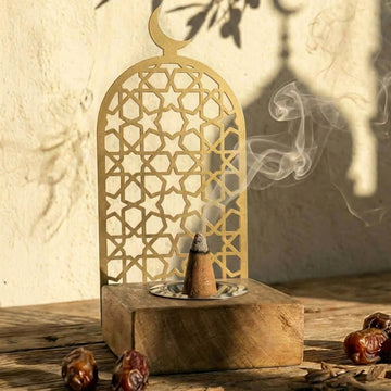 Tower Style Bakhoor Burner – Vertical Metal & Wood Mabkhara