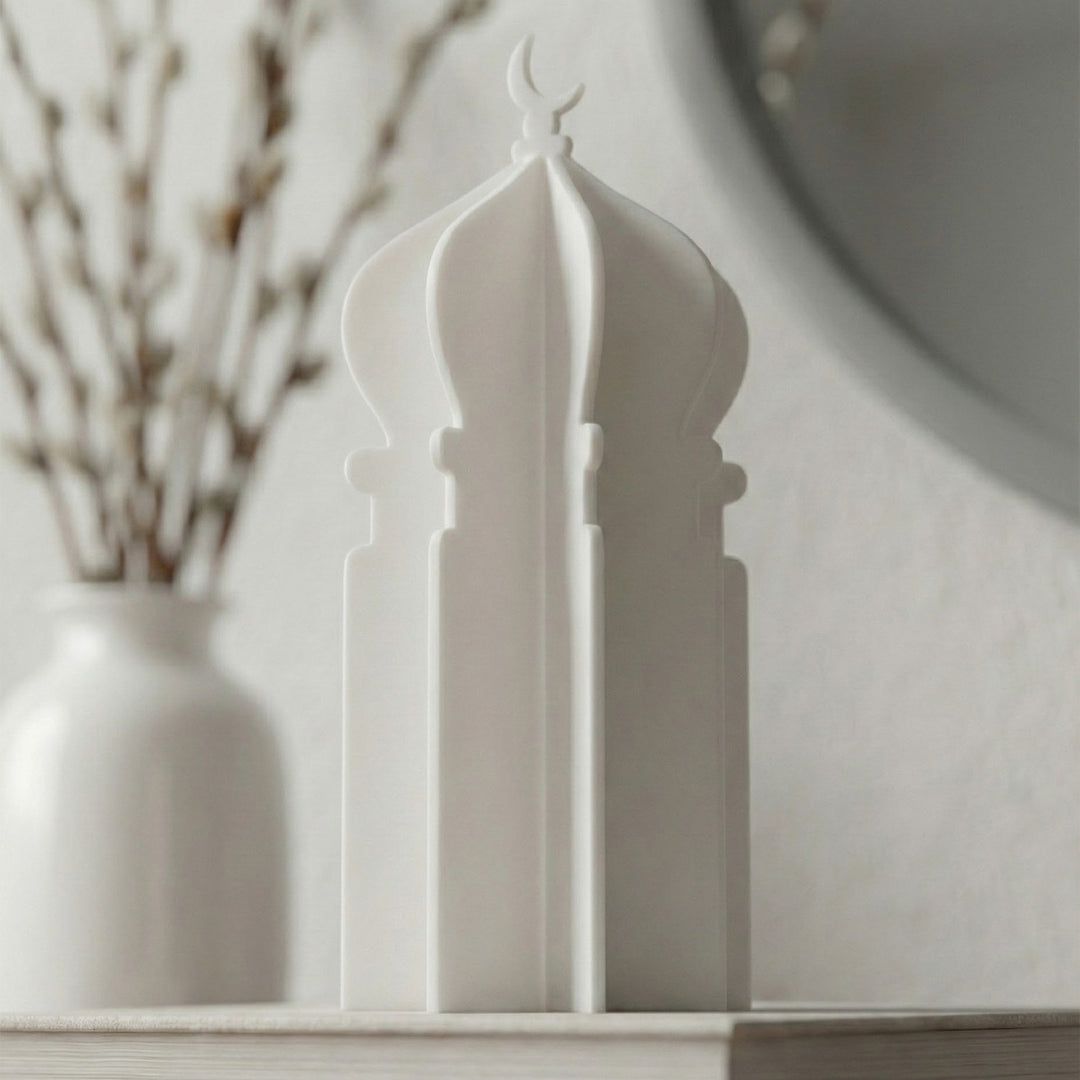 Ramadan 3D Acrylic Mosque Table Decor – Modern Minimalist Interlocking Statue