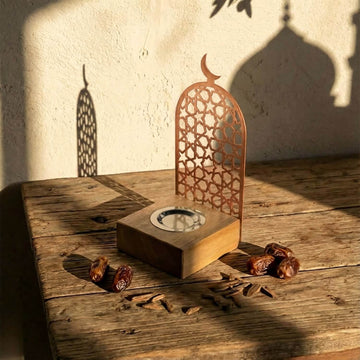 Tower Style Bakhoor Burner – Vertical Metal & Wood Mabkhara