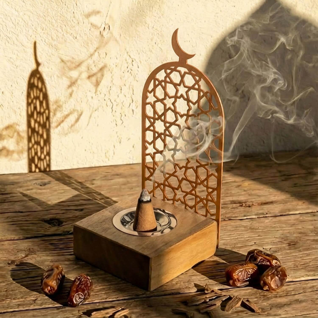 Eight-Point Star pattern wooden base mabkhara