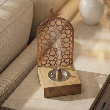 Mabkhara moderne haute – Brûle-encens à bakhoor sur base en bois