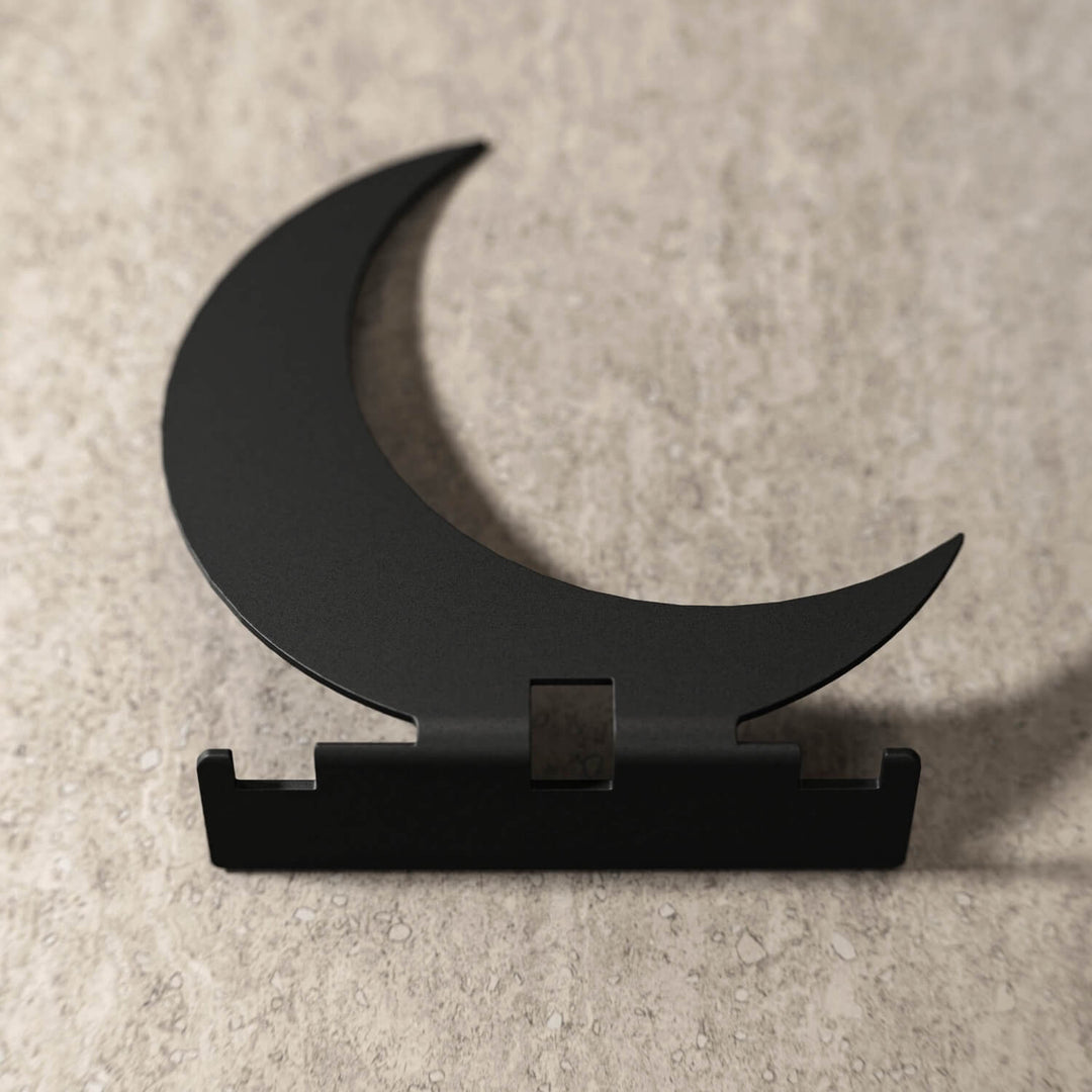 Crescent Moon metal cutlery holder in black