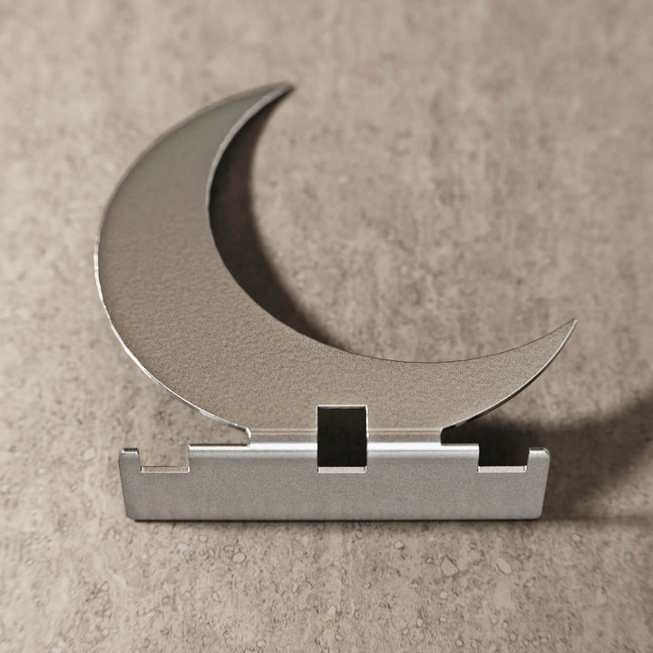 Crescent Moon metal cutlery holder in silver