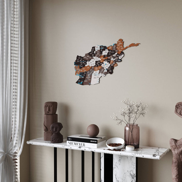 Afghanistan Wooden Wall Map 3D Country Decor