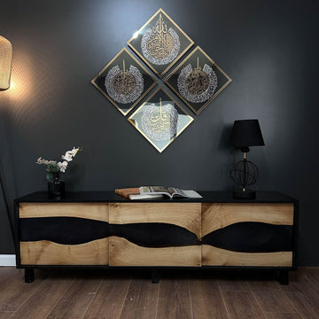 Diamond Shaped Islamic Wall Art Ayatul Kursi, Falaq, Nas, Ikhlas - Islamic Wall Art Store