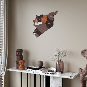 Syrian Wooden Wall Map 3D Wood Art Decor