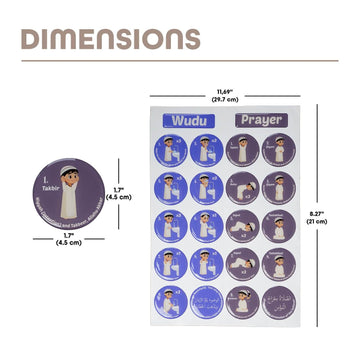 Wudu & Salah Visual Guide – 3D Resin Sticker for Kids