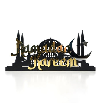 Eid Mubarak Ramadan Decoration Wooden Islamic Gift Table Decor - Islamic Wall Art Store