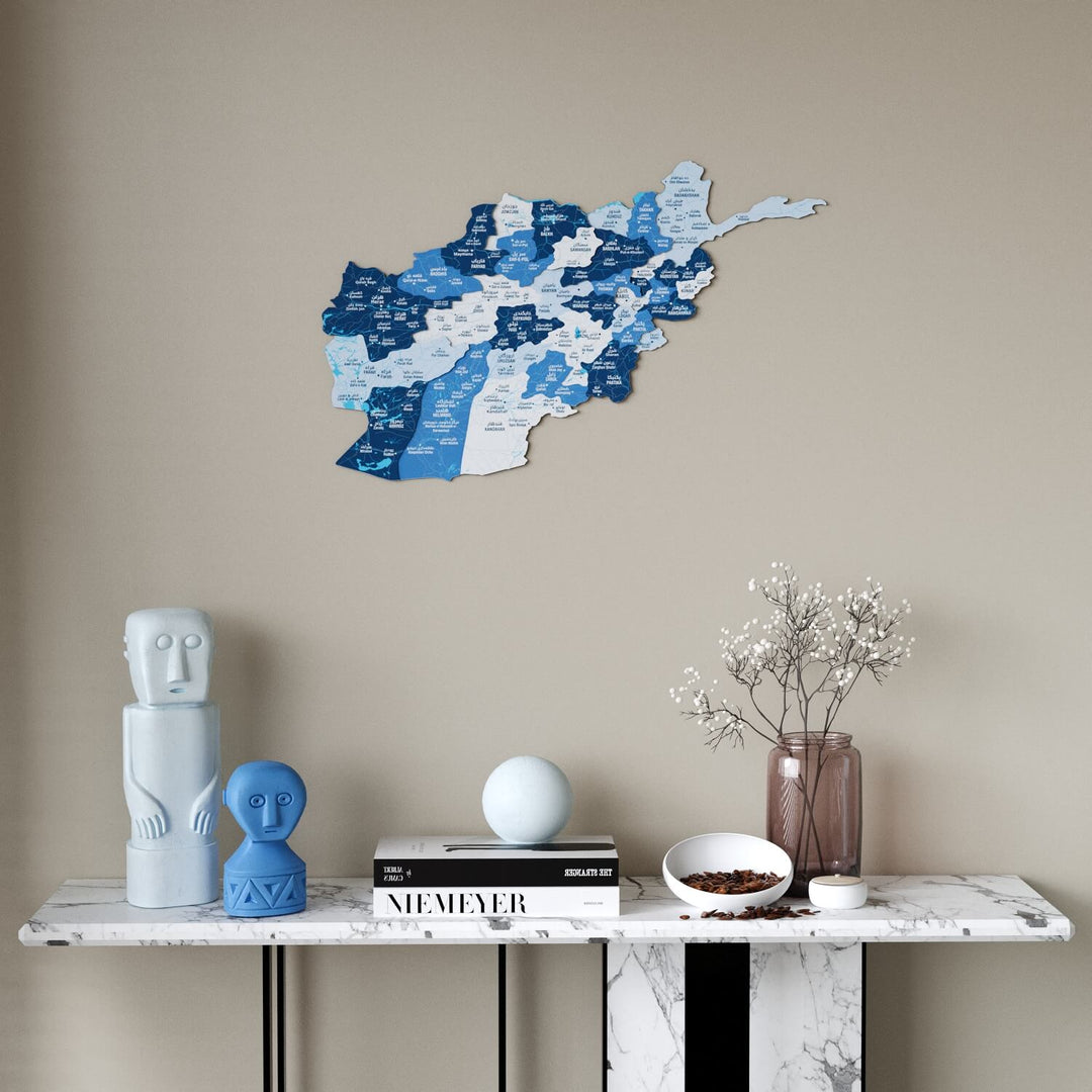 Afghanistan Wooden Wall Map 3D Country Decor
