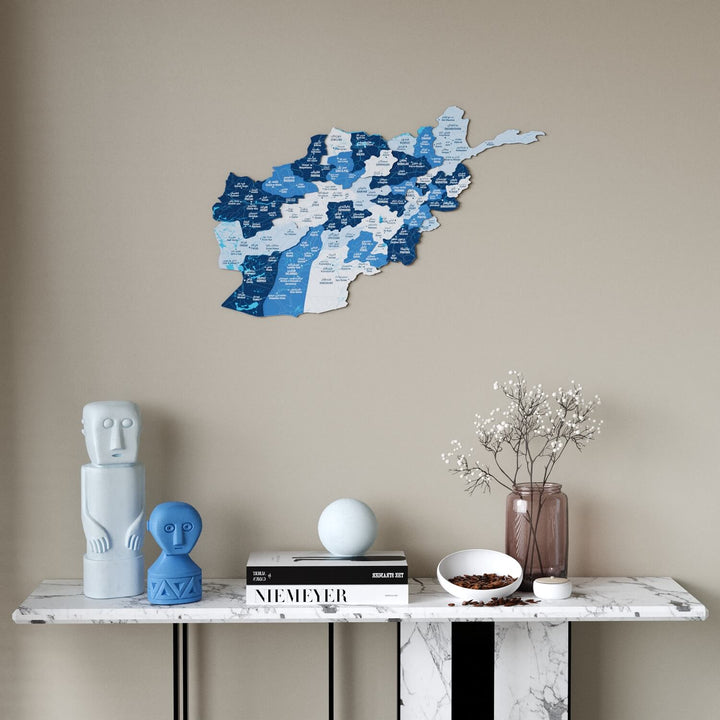 Afghanistan Wooden Wall Map 3D Country Decor