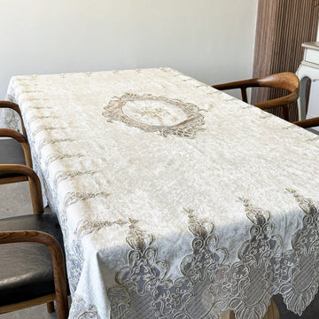Embroidered Rectangular Tableclot - Elegant Dining Table Decor - Islamic Wall Art Store