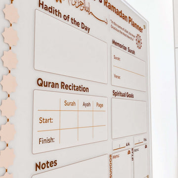 Family Ramadan Planner with Name Customization – Islamic Art on Acrylic Board - Islamic Wall Art Store