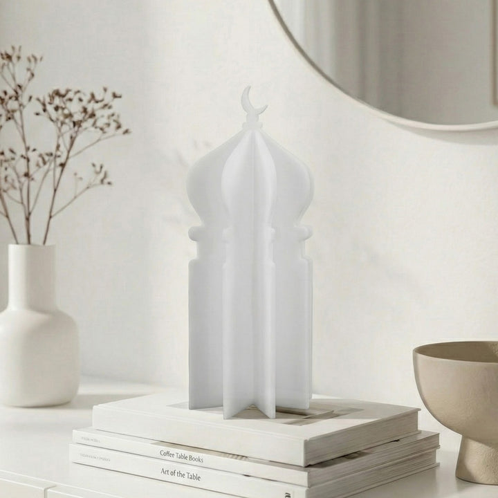 Ramadan 3D Acrylic Mosque Table Decor – Modern Minimalist Interlocking Statue