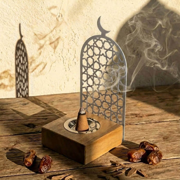Eight-Point Star pattern wooden base mabkhara
