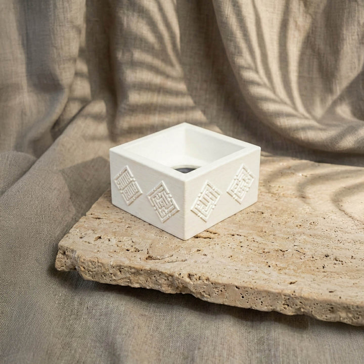 4 Dhikr Stone Cast Mabkhara – Geometric Kufic Incense Burner