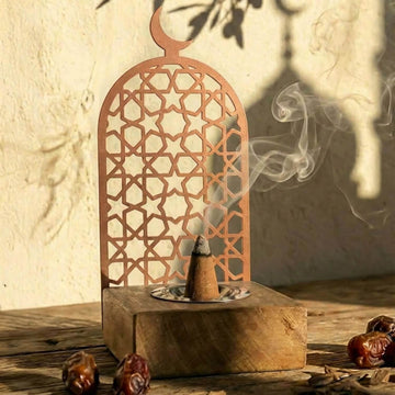 Tower Style Bakhoor Burner – Vertical Metal & Wood Mabkhara