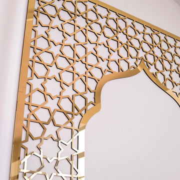Geometric Design Mihrab - Wooden Islamic Wall Art | Prayer Room Accent - Islamic Wall Art Store