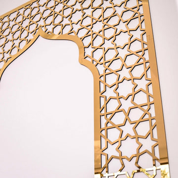 Geometric Design Mihrab - Wooden Islamic Wall Art | Prayer Room Accent - Islamic Wall Art Store