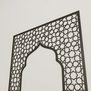 Geometric Design Mihrab - Wooden Islamic Wall Art | Prayer Room Accent - Islamic Wall Art Store