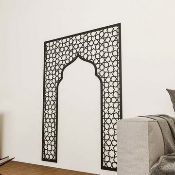 Geometric Design Mihrab - Wooden Islamic Wall Art | Prayer Room Accent - Islamic Wall Art Store