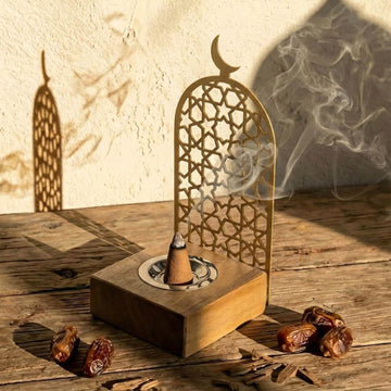 Eight-Point Star pattern wooden base mabkhara