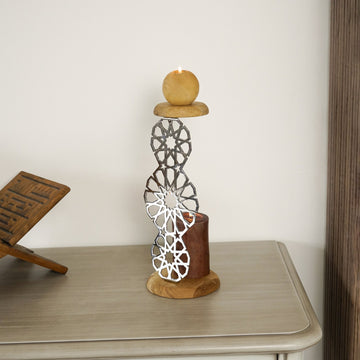 geometric-islamic-candle-holder-shiny-silver-prayer-room-decor-islamicwallartstore