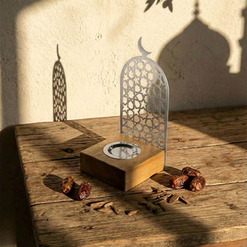 Tower Style Bakhoor Burner – Vertical Metal & Wood Mabkhara