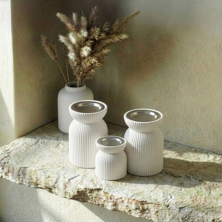 Modern Tiered Stone Mabkhara (Set of 3) – Minimalist Incense Burners