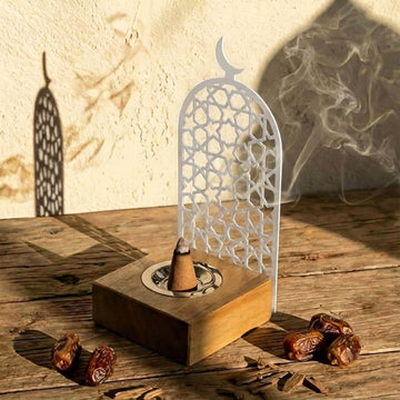 Eight-Point Star pattern wooden base mabkhara