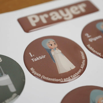 Wudu & Salah Visual Guide – 3D Resin Sticker for Kids