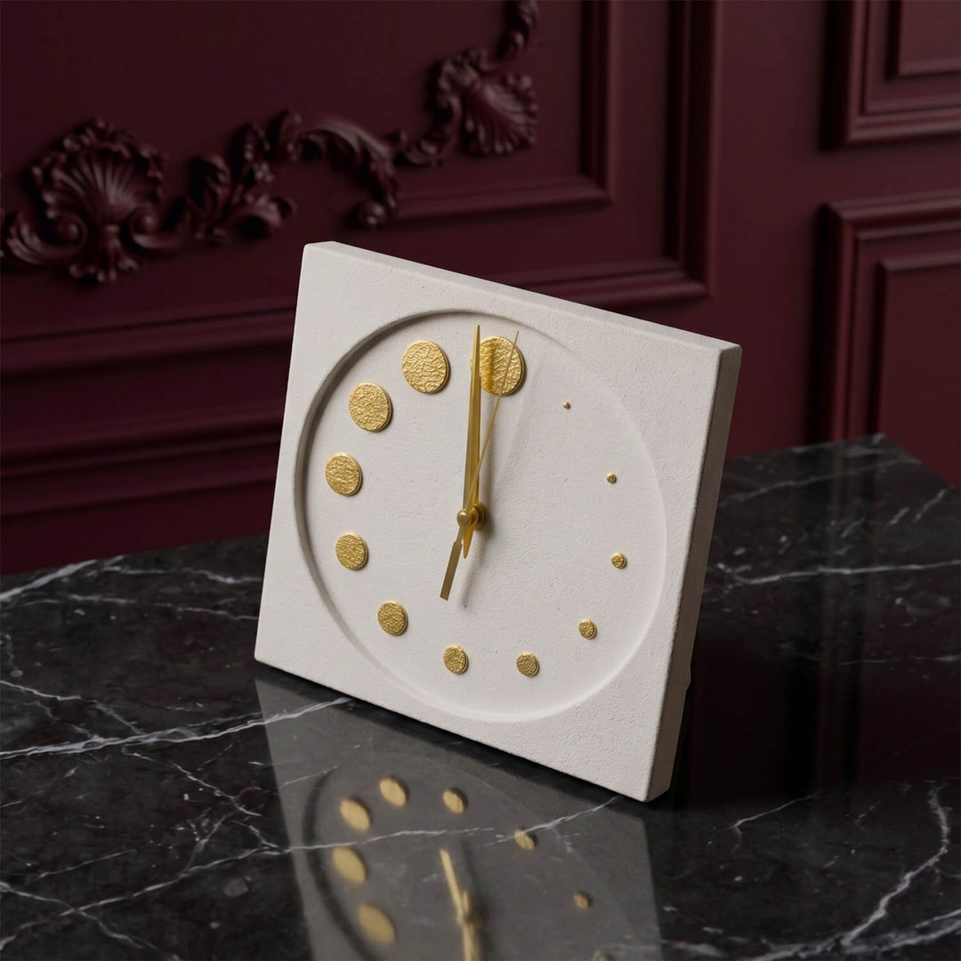 Circles Stone Desktop Clock Premium Decor