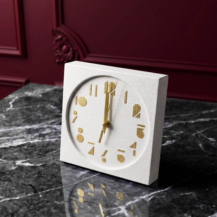Latin Numbers Stone Desktop Clock Premium Decor