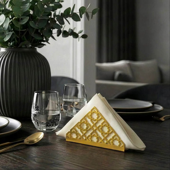 Geometric Islamic Napkin Holder – Metal Iftar Table Decor