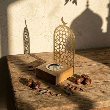 Tower Style Bakhoor Burner – Vertical Metal & Wood Mabkhara