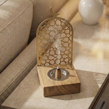 Mabkhara moderne haute – Brûle-encens à bakhoor sur base en bois