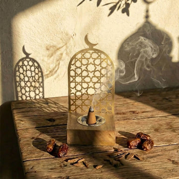 Tower Style Bakhoor Burner – Vertical Metal & Wood Mabkhara