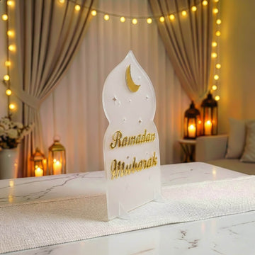 Décoration de table Ramadan Moubarak en acrylique – Présentoir islamique moderne