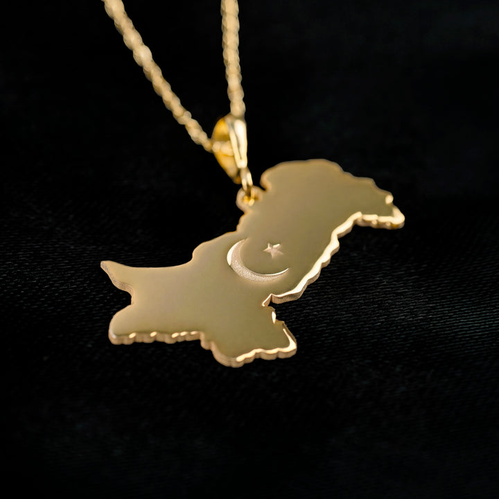 Gold plated Pakistan map pendant