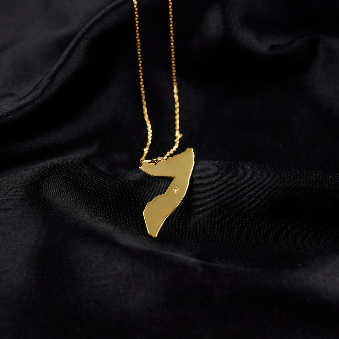 Gold plated Somalia map pendant