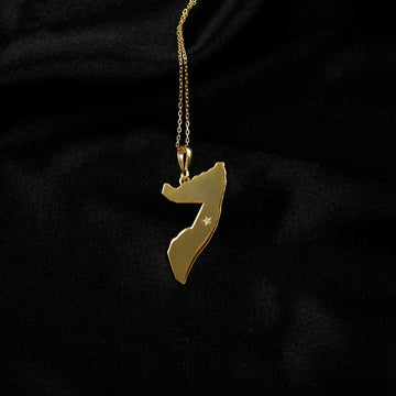 Gold Somalia map pendant with chain