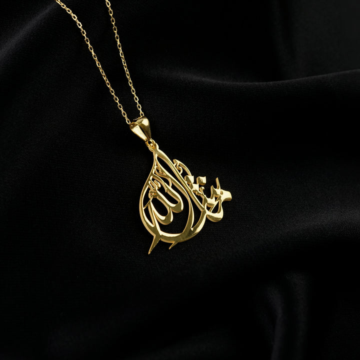 Gold Mashallah Diwani pendant with chain