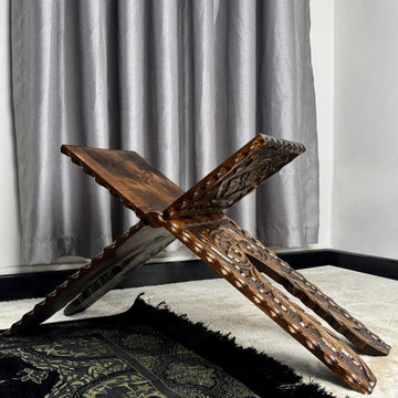 Handcarved Wooden Quran Stand - Islamic Gift Quran Holder & Quran Rehal - Islamic Wall Art Store