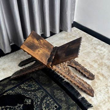 Handcarved Wooden Quran Stand - Islamic Gift Quran Holder & Quran Rehal - Islamic Wall Art Store