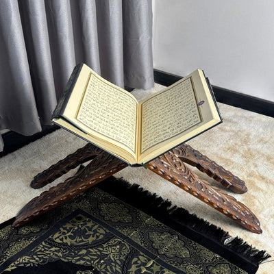 Handcarved Wooden Quran Stand - Islamic Gift Quran Holder & Quran Rehal - Islamic Wall Art Store