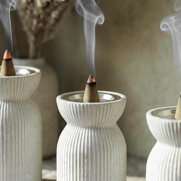 Modern Tiered Stone Mabkhara (Set of 3) – Minimalist Incense Burners