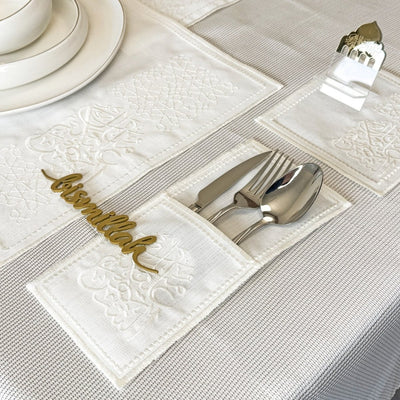 Home Kitchen Dining Table Decor 19 - Piece Cream Set for 6 - Islamic Wall Art Store