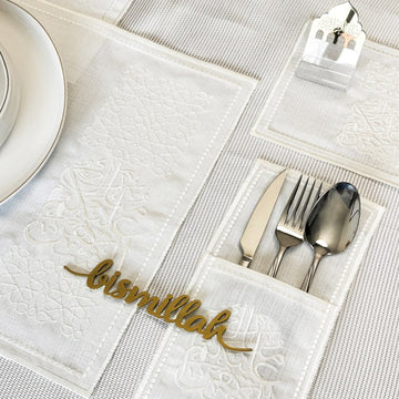 Home Kitchen Dining Table Decor 19 - Piece Cream Set for 6 - Islamic Wall Art Store
