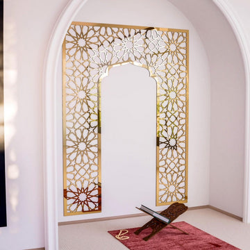 Home Mihrab Ideas - Wooden Islamic Wall Art | Elegant Prayer Room Decor - Islamic Wall Art Store